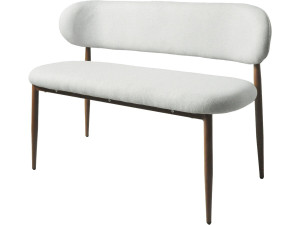 Banco de jantar em tecido - 110 cm - "Sélène" - 3 lugares - Cinzento claro e castanho