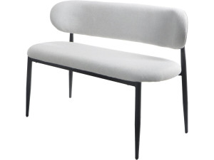 Banco de jantar em tecido - 110 cm - "Sélène" - 3 lugares - Cinzento claro e preto