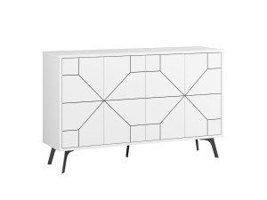 Aparador de madeira "Dune" - 123 x 35 x 62 cm - Branco
