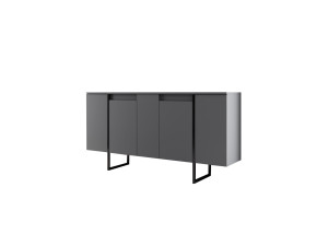 Aparador "Luxe" em madeira - 160 x 35 x 80 cm - Cinzento antracite