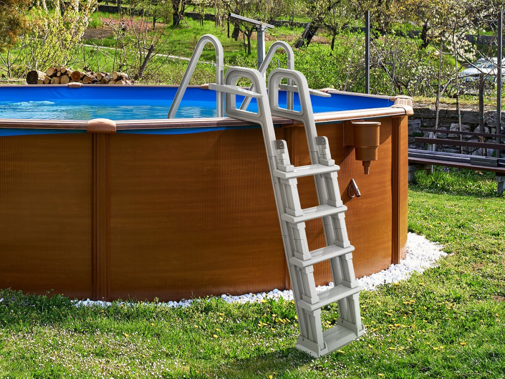 Escada dupla para piscina "Mario" com sistema de segurança para crianças